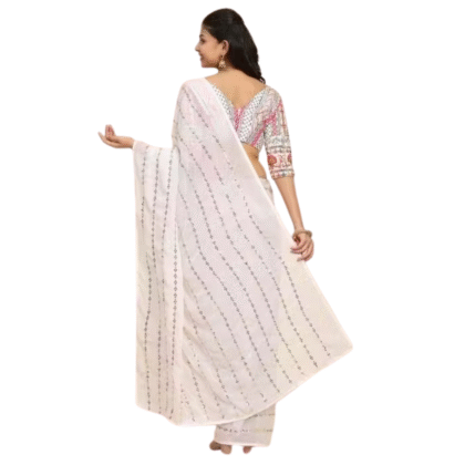 Dotted Sequin Line Georgette Saree