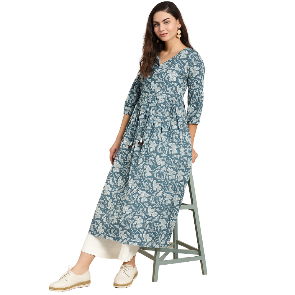 blue-rayon-floral-print-long-kurti-palazzo-suit